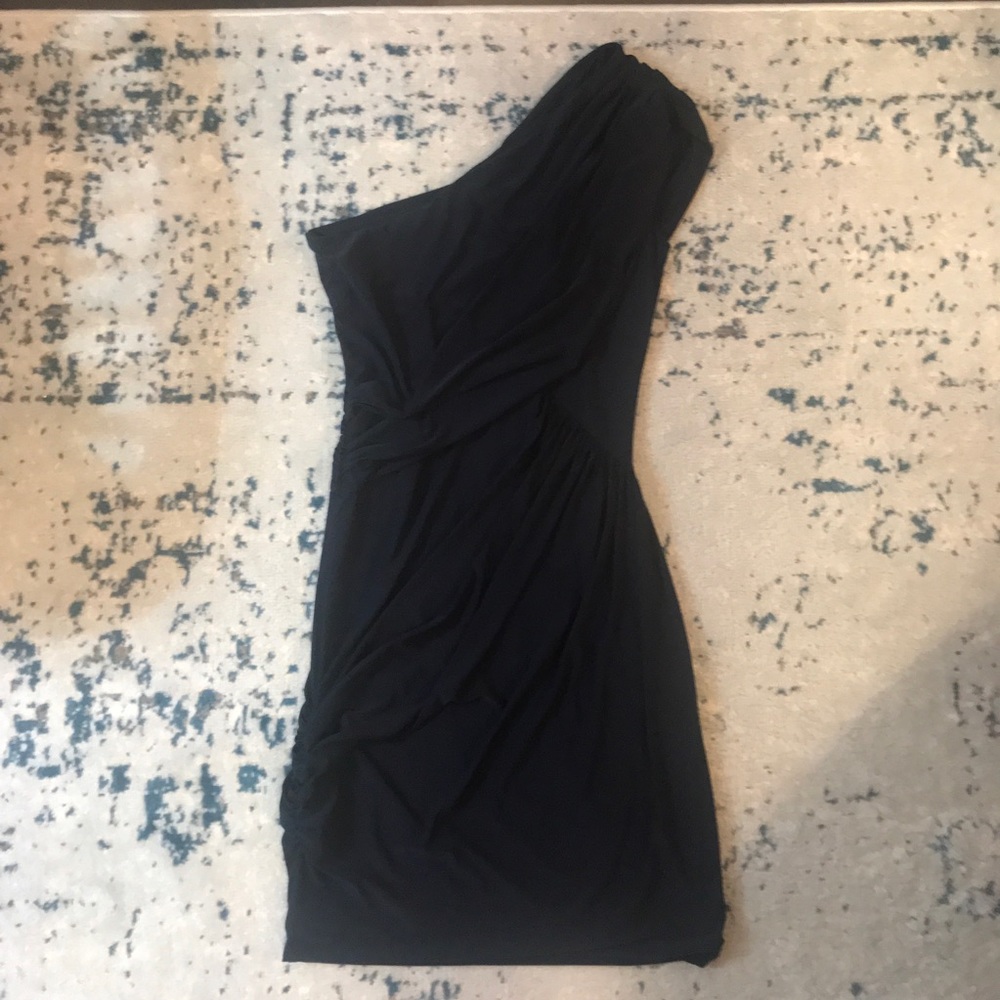 Silky, Navy One-shoulder Dress